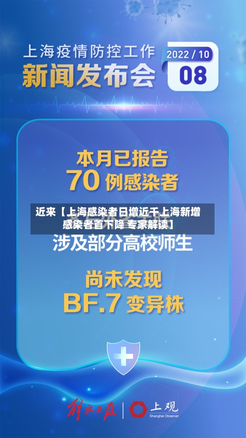 近来【上海感染者日增近千上海新增感染者首下降 专家解读】